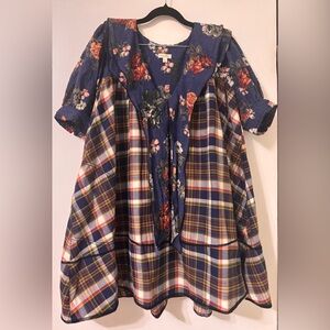 Pilcro Short-Sleeve Bow-Front Tunic Mini Dress